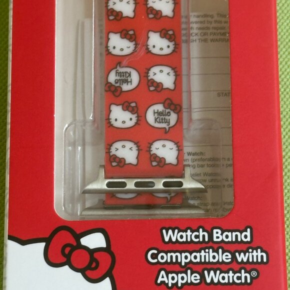 HELLO KITTY WATCH BAND FOR APPLE WATCH:NIB FITS 38/40/41mm APPLE WATCH RED+ - Picture 2 of 11